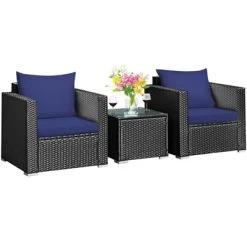 Tangkula 3PCS Patio Rattan Furniture Conversation Set With 2 Cushioned Sofas & Coffee Table For Outdoor 21 Tangkula 3PCS Patio Rattan Furniture Conversation Set With 2 Cushioned Sofas & Coffee Table For Outdoor -Tangkula GUEST e0b0ec39 270a 4703 996e 8ea47f628f0e