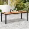 Tangkula Patio Dining Table For 8 79" Large Rectangle Table W/ Acacia Wood Tabletop