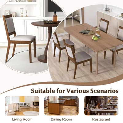 Tangkula Modern Dining Chair Set Of 2 Upholstered Kitchen Chair W/ Padded Backrest & Seat 6 Tangkula Modern Dining Chair Set Of 2 Upholstered Kitchen Chair W/ Padded Backrest & Seat - Image 4