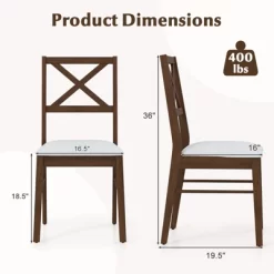 Tangkula Dining Chairs Set Of 4 Upholstered Kitchen Side Chairs W/ Rubber Wood Frame -Tangkula GUEST e117f4e4 d17f 49f3 83da 536fc9bd141a