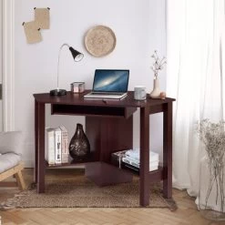 Tangkula Wooden Corner Computer Desk With Drawer Office Study Table Black/Walnut/White 15 Tangkula Wooden Corner Computer Desk With Drawer Office Study Table Black/Walnut/White -Tangkula GUEST e19205e6 2637 4967 80bb f6be80ef0cc8