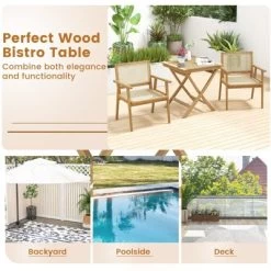 Tangkula Set Of 2 Patio Bistro Table Teak Wood Dining Table Outdoor Square Table 9 Tangkula Set Of 2 Patio Bistro Table Teak Wood Dining Table Outdoor Square Table -Tangkula GUEST e1e0c4b6 49df 45fa a07f fb6022bc0e26