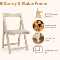 Tangkula Upholstered Dining Chair Set Of 4 W/ Curved Backrest Rubber Wood Frame 19 Tangkula Upholstered Dining Chair Set Of 4 W/ Curved Backrest Rubber Wood Frame -Tangkula GUEST e21db59a cc4b 4271 bef1 832d95a4e1a0