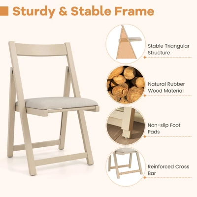 Tangkula Upholstered Dining Chair Set Of 4 W/ Curved Backrest Rubber Wood Frame 9 Tangkula Upholstered Dining Chair Set Of 4 W/ Curved Backrest Rubber Wood Frame - Image 7