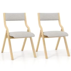 Tangkula Folding Dining Chairs Set Of 4 Wooden Table Chairs W/ Padded Seat Modern Grey & Natural 19 Tangkula Folding Dining Chairs Set Of 4 Wooden Table Chairs W/ Padded Seat Modern Grey & Natural -Tangkula GUEST e27b28f2 29bd 4613 a56b 0b23d59c9497