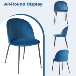 Tangkula Dining Chair Set Of 4 Upholstered Velvet Chair Set W/ Metal Base For Living Room -Tangkula GUEST e333a872 01f2 41bb 98db cd8576fa2b55