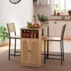Tangkula 3 PCS Bar Table And Chairs Set W/ 2 Bar Stools & Storage Shelves Backrests 2 Tangkula 3 PCS Bar Table And Chairs Set W/ 2 Bar Stools & Storage Shelves Backrests -Tangkula GUEST e33ded10 1710 4d21 9096 f525defe558b