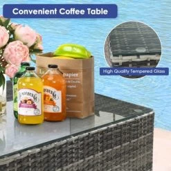 Tangkula 7 PCS Outdoor Patio Furniture Set All-Weather PE Rattan Sofa Set W/Coffee Table & Cushions 19 Tangkula 7 PCS Outdoor Patio Furniture Set All-Weather PE Rattan Sofa Set W/Coffee Table & Cushions -Tangkula GUEST e362e34e f70b 49c0 bc75 ad665b3775c5