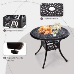 Tangkula 5PCS Cast Aluminum Patio Bistro Set Outdoor Dining Table & Chair Furniture Set 14 Tangkula 5PCS Cast Aluminum Patio Bistro Set Outdoor Dining Table & Chair Furniture Set -Tangkula GUEST e46eb091 3fcf 4244 bfcc efd854816670