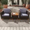 Tangkula Set Of 3 Rattan Bistro Furniture Set Solid Acacia Wood Table Top Cushioned Sofa Patio -Tangkula GUEST e474b39a 286f 4718 900b 36654dd39257