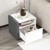 Tangkula Modern Minimalist Nightstand W/ Drawer Asymmetrical Bed Side Table End Table -Tangkula GUEST e47f32ba c4df 47eb 91fd 741ea9ff1744