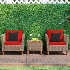 Tangkula 3 Piece Outdoor Rattan Sofa Set Wicker Conversation Furniture Set With Cushions 21 Tangkula 3 Piece Outdoor Rattan Sofa Set Wicker Conversation Furniture Set With Cushions -Tangkula GUEST e48cb27e ab8e 4ad8 97cd 355a4a95fbe8