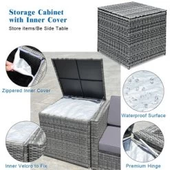 Tangkula Set Of 8 Gray Rattan Wicker Sofa & Table Outdoor Cushioned Sectional Patio Furniture 17 Tangkula Set Of 8 Gray Rattan Wicker Sofa & Table Outdoor Cushioned Sectional Patio Furniture -Tangkula GUEST e4e6cdf4 cb77 4a74 91e5 699ea07932f6