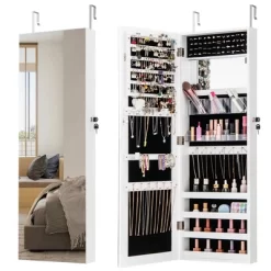 Tangkula 43.5" Jewelry Mirror Cabinet W/ Full-length Mirror & Interior Makeup Mirror -Tangkula GUEST e4f486b3 5450 42e1 ab4a 8c9d338822f6