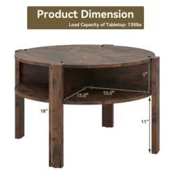 Tangkula Round Coffee Table With 4 Side Compartments 2-Tier Circle Coffee Table 17 Tangkula Round Coffee Table With 4 Side Compartments 2-Tier Circle Coffee Table -Tangkula GUEST e5af5c93 3dea 4a76 868f e1a44948b53a