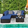 Tangkula 6PCS Patio Rattan Furniture Set Outdoor Sectional Sofa Set W/Coffee Table & Ottoman Black/Navy/Turquoise/Red/Brown -Tangkula GUEST e5d641dd acfb 454a 8175 e7490428cd32