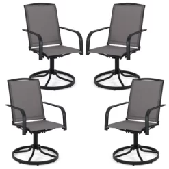 Tangkula Patio Swivel Chairs Set Of 4 W/ High Back & Round Metal Base For Backyard 21 Tangkula Patio Swivel Chairs Set Of 4 W/ High Back & Round Metal Base For Backyard -Tangkula GUEST e5d94df6 8105 4389 9079 d4cb6ffeb8ac