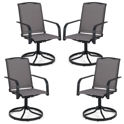 Tangkula Patio Swivel Chairs Set Of 4 W/ High Back & Round Metal Base For Backyard 12 Tangkula Patio Swivel Chairs Set Of 4 W/ High Back & Round Metal Base For Backyard - Image 10