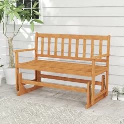 Tangkula 2 Person Patio Glider Bench Solid Acacia Wood Porch Glider Chair W/ Seat 21 Tangkula 2 Person Patio Glider Bench Solid Acacia Wood Porch Glider Chair W/ Seat -Tangkula GUEST e61dc7c7 a537 4dab 97c7 f200810cc13c