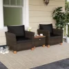 Tangkula 3 PCS Patio PE Wicker Furniture Set Outdoor Conversation Bistro Set W/ Cushions Black -Tangkula GUEST e62eeec9 a244 4a5d 8000 6c1743251edc
