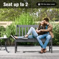 Tangkula Garden Bench All-Weather HDPE 2-Person Outdoor Bench For Front Porch Backyard -Tangkula GUEST e686d395 7bf6 4098 ade3 a9227d8ad1f5