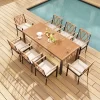 Tangkula 9 PCS Outdoor Patio Dining Set Rectangular Dining Table & Chairs Set For 8 W/Acacia Wood Tabletop Metal Frame -Tangkula GUEST e6c50fda 0eb1 47b9 b892 94f8b4ead0d3