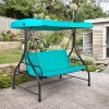 Tangkula 3 Person Porch Swing Hammock Bench Chair Outdoor With Canopy Turquoise/Beige/ Black/Brown/Wine Red 2 Tangkula 3 Person Porch Swing Hammock Bench Chair Outdoor With Canopy Turquoise/Beige/ Black/Brown/Wine Red -Tangkula GUEST e722eab3 91c6 4460 8221 b61b27e8cc09