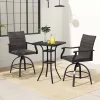 Tangkula 3 PCS PE Wicker Patio Swivel Bar Set Table & Chairs W/ Quick-Drying Foam -Tangkula GUEST e7e7a27f 8fdb 4384 b06d f5267fcada1d