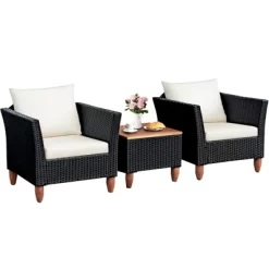 Tangkula 3-Piece Wicker Patio Furniture Set Outdoor Conversation Set W/ Cushions & Coffee Table 20 Tangkula 3-Piece Wicker Patio Furniture Set Outdoor Conversation Set W/ Cushions & Coffee Table -Tangkula GUEST e844ddcc 5a21 4a90 adbe 5b6d80015b24