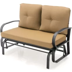 Tangkula 2-Person Outdoor Patio Glider Bench Swing Seat Bench W/ Seat & Back Cushions 21 Tangkula 2-Person Outdoor Patio Glider Bench Swing Seat Bench W/ Seat & Back Cushions -Tangkula GUEST e862b299 0f77 4bc0 8e9b 02637025ad69