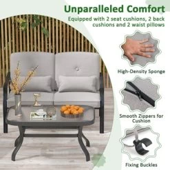 Tangkula 2PCS Furniture Set Outdoor Loveseat Chair Coffee Table Cushioned Seat Patio 7 Tangkula 2PCS Furniture Set Outdoor Loveseat Chair Coffee Table Cushioned Seat Patio -Tangkula GUEST e874d63c f888 4271 9e3a d6f1b0b64fe7