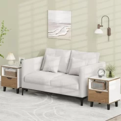 Tangkula 2PCS Nightstand Mid Century Modern Bedside Table W/ Drawer Open Storage Shelf -Tangkula GUEST e884c83a 4989 4c1a a092 2f4996181ae8