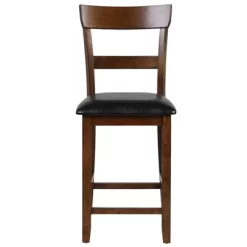Tangkula Set Of 4 Bar Stools Vintage Wooden Dining Chair For Kitchen, Bistro Brown&Black -Tangkula GUEST e8c61d64 3914 496a 9892 8c99e12bc608