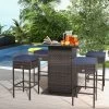 Tangkula Tangkula 5PCS Patio Bar Set Rattan Bar Furniture Set W/ Table & 4 Cushioned Stools Navy 2 Tangkula Tangkula 5PCS Patio Bar Set Rattan Bar Furniture Set W/ Table & 4 Cushioned Stools Navy -Tangkula GUEST e94be0b0 371a 49ae ac30 6f8863c86621