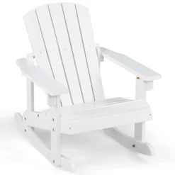 Tangkula Kid Adirondack Rocking Chair Outdoor Solid Wood Slatted Seat Backrest -Tangkula GUEST e9d638c4 42b7 41d1 b7c8 b92452eb6cfb