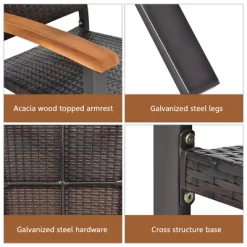 Tangkula 4PCS Stackable Patio Wicker Dining Chair Rattan Armchair Outdoor Yard -Tangkula GUEST e9d8c916 c6e7 4e80 8fd4 18462267f230