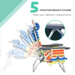 Tangkula 2 Pack Of Folding Beach Chair Portable Backpacking Chair With Cup Holder Headrest Storage Bag For Outdoor -Tangkula GUEST eb0f6250 f7a2 4d1c a11f bb446985aea3