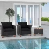 Tangkula 3PCS Patio Rattan Conversation Furniture Set Yard Outdoor W/ Black Cushions 1 Tangkula 3PCS Patio Rattan Conversation Furniture Set Yard Outdoor W/ Black Cushions -Tangkula GUEST ebe59ca7 6703 4b7d a522 d659a8716ff8
