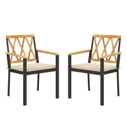 Tangkula Patio Dining Chairs Set Of 2 Metal Outdoor Chairs W/ Removable Padded Cushions 19 Tangkula Patio Dining Chairs Set Of 2 Metal Outdoor Chairs W/ Removable Padded Cushions -Tangkula GUEST ec8c04bd 84f3 4abd 8119 3db3830bfd32