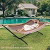 Tangkula Patio Hammock Foldable Portable Swing Chair Bed Detachable Pillow Blue & Green -Tangkula GUEST ecd196ad baed 474a 8c0a 9ca87cfc6369