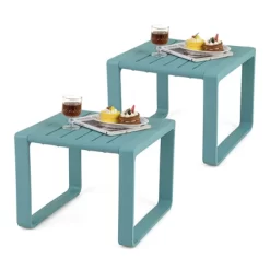 Tangkula Outdoor Side Table Set Of 2 18" Weather Resistant Adirondack Table Patio -Tangkula GUEST ecd56577 d3e0 4948 a807 f660b6a4ba81