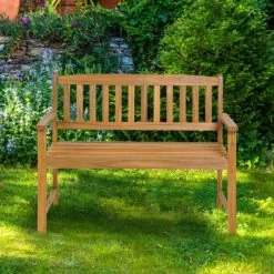 Tangkula 2-Person Outdoor Bench Patio Wooden Bench With Ergonomic Backrest & Armrests All-weather Acacia Wood Frame 43"x 22" 13 Tangkula 2-Person Outdoor Bench Patio Wooden Bench With Ergonomic Backrest & Armrests All-weather Acacia Wood Frame 43"x 22" -Tangkula GUEST ed105e65 5c6f 461c afc8 287ac5ebf17b