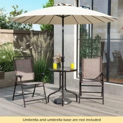 Tangkula 3 Pieces Bistro Set Outdoor Furniture Set W/Tempered Glass Table Umbrella Hole Quick-dry Fabric -Tangkula GUEST ed4415e9 3de4 468e afa0 9839420bd9e6