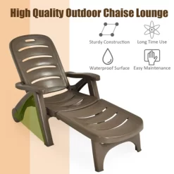 Tangkula Outdoor Chaise Lounge Chair 5-Position Folding Recliner For Beach Poolside Backyard -Tangkula GUEST ed7dd4af b292 4544 b5af cdefb89bba78
