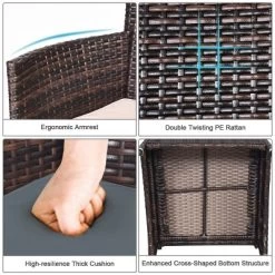 Tangkula 3-Piece Patio Wicker Rattan Furniture Set Conversation Sofa Set W/Coffee Table Grey 14 Tangkula 3-Piece Patio Wicker Rattan Furniture Set Conversation Sofa Set W/Coffee Table Grey -Tangkula GUEST eda0c82f 5e05 43fe 8c64 c17f2e41df47