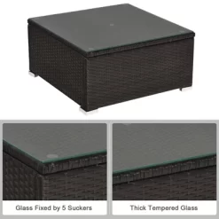 Tangkula 6PCS Rattan Patio Sectional Sofa Set Outdoor Furniture Set W/ Black Cushions 16 Tangkula 6PCS Rattan Patio Sectional Sofa Set Outdoor Furniture Set W/ Black Cushions -Tangkula GUEST ee251d6e 2133 486c 9900 32cfc8899f93