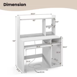Tangkula Computer Desk W/ Charging Station 43.5” Gaming Table Workstation W/ Keyboard Tray CPU Stand & Storage Shelves White/Black 21 Tangkula Computer Desk W/ Charging Station 43.5” Gaming Table Workstation W/ Keyboard Tray CPU Stand & Storage Shelves White/Black -Tangkula GUEST ef43950e 0851 4846 be87 693fce28756e