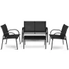 Tangkula 4PCS Black Furniture Set Chairs Coffee Table Patio Garden Brand New -Tangkula GUEST efebd37c 6780 48ed a407 dc5842e95c9f