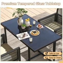 Tangkula 3 Pieces Patio Dining Set Outdoor Space-Saving PE Wicker Bistro Set With Cushions Patio Tempered Glass Top Table And Chairs Set 13 Tangkula 3 Pieces Patio Dining Set Outdoor Space-Saving PE Wicker Bistro Set With Cushions Patio Tempered Glass Top Table And Chairs Set -Tangkula GUEST f0d44568 ace2 42f1 aa3e e60a67d7595e