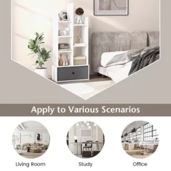 Tangkula Tree Shaped Bookcase With Drawer Free Standing Bookshelf With 7 Open Storage Shelves Tall Display Rack With Bookshelves White 16 Tangkula Tree Shaped Bookcase With Drawer Free Standing Bookshelf With 7 Open Storage Shelves Tall Display Rack With Bookshelves White -Tangkula GUEST f1498a23 a05d 4aa7 ac27 918066d3158f